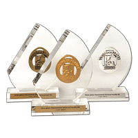 Acrylic Trophies - Sports Medals on Half Moon Trophies